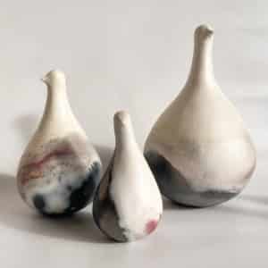 Shellie Chritian Pit Fired Ceramic Birds