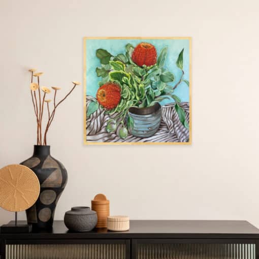 Olinda Banksia Coccinea on French Ticking - Alicia Cornwell - Image 2