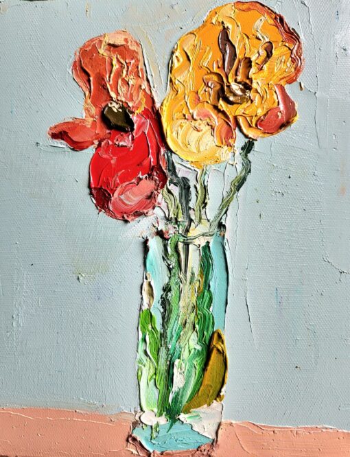 Poppies on Mint - Mia Oatley