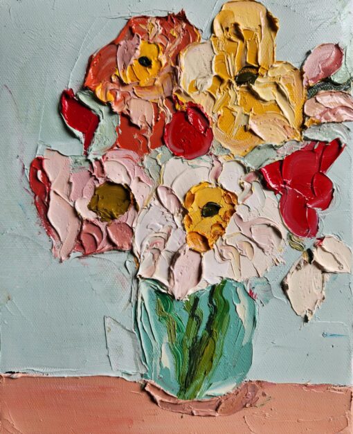 Bunch of Poppies on Mint - Mia Oatley