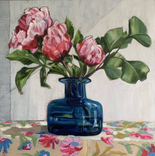 Peonies with Gum Leaf - Alicia Cornwell