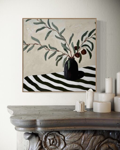 Black Vase on Stripes - Karin Cutler - Image 2