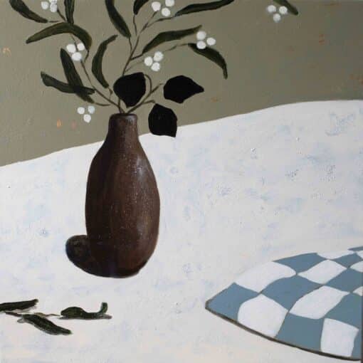 Vase and Checked Cloth - Karin Cutler