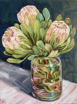 Three Protea - Alicia Cornwell