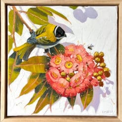 Alternative view of Honeyeater with pink blossom - Kirsty McIntyre