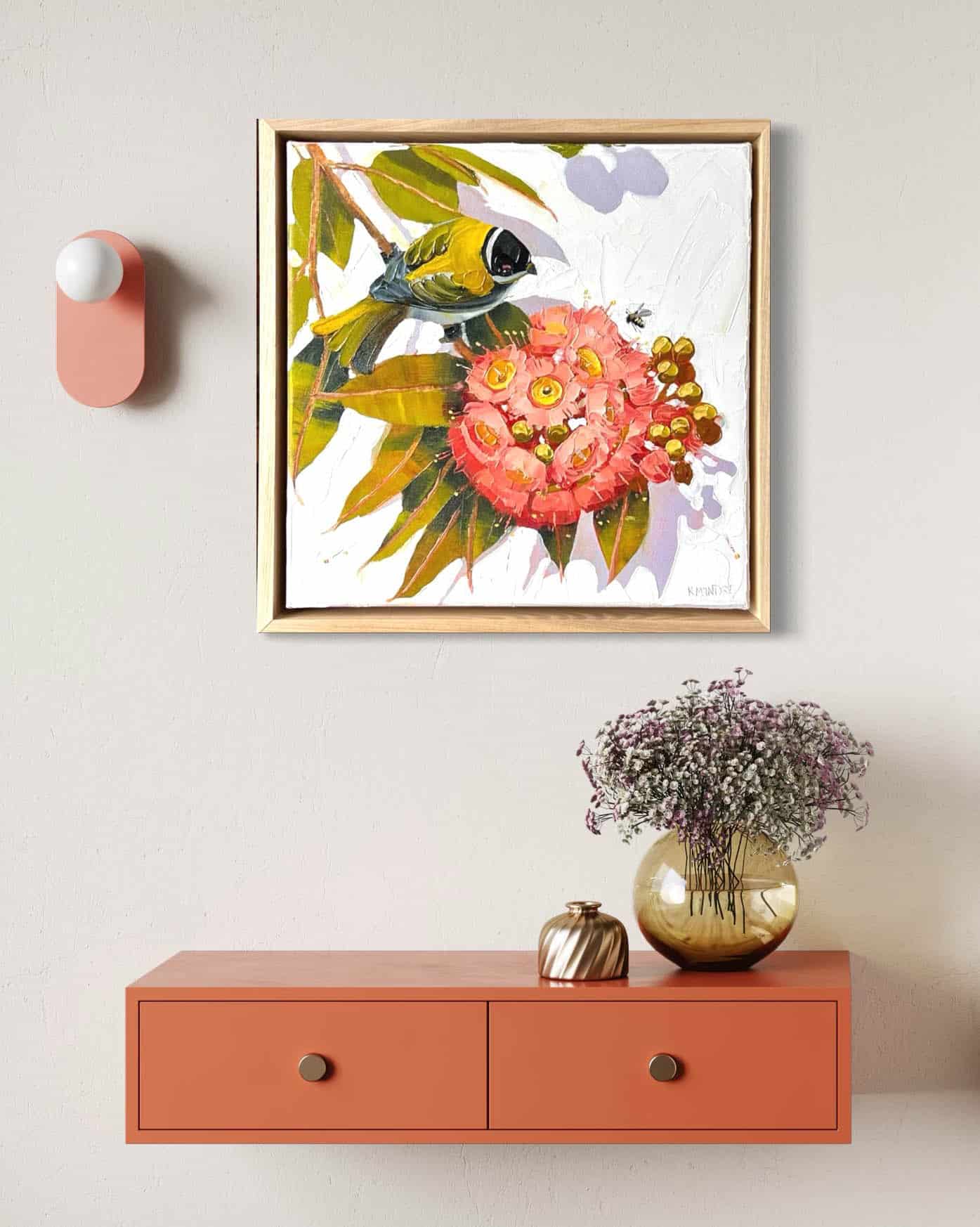 Honeyeater with Pink Blossom - Kirsty McIntyre - Image 2