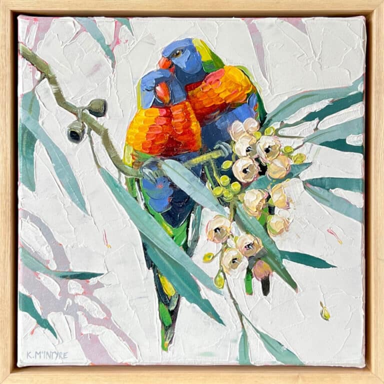 Loving lorikeets with blossom - Kirsty McIntyre