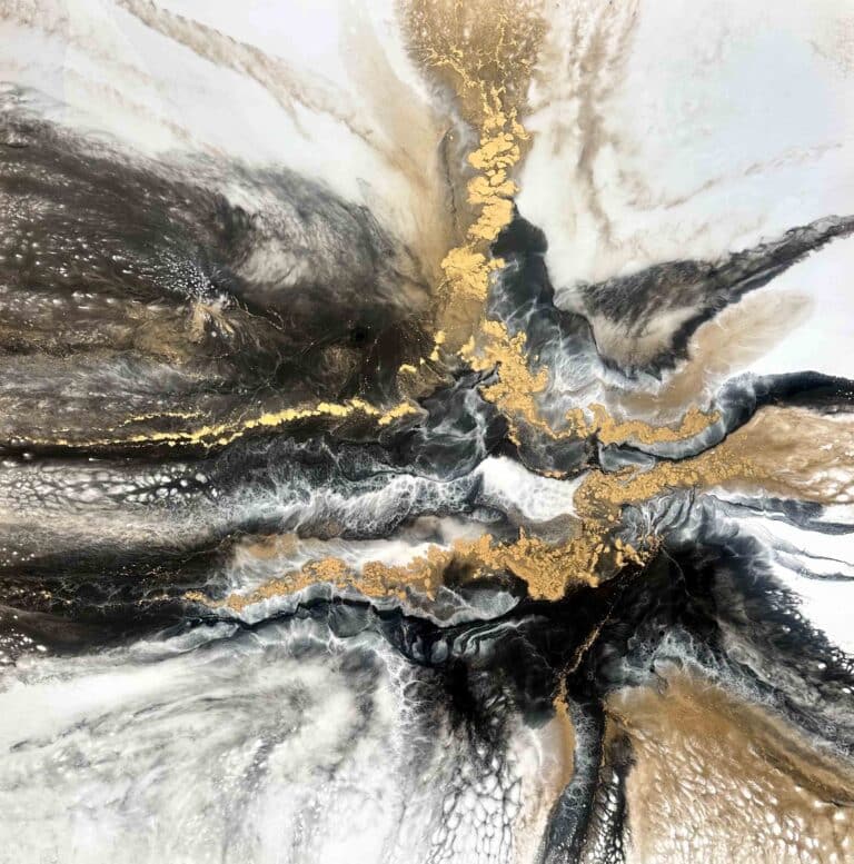 Gold Rush - a resin and pigment painting, exhibiting in the Martine Gallery, Sydney