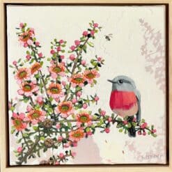 Rose robin with teatree - Kirsty McIntyre