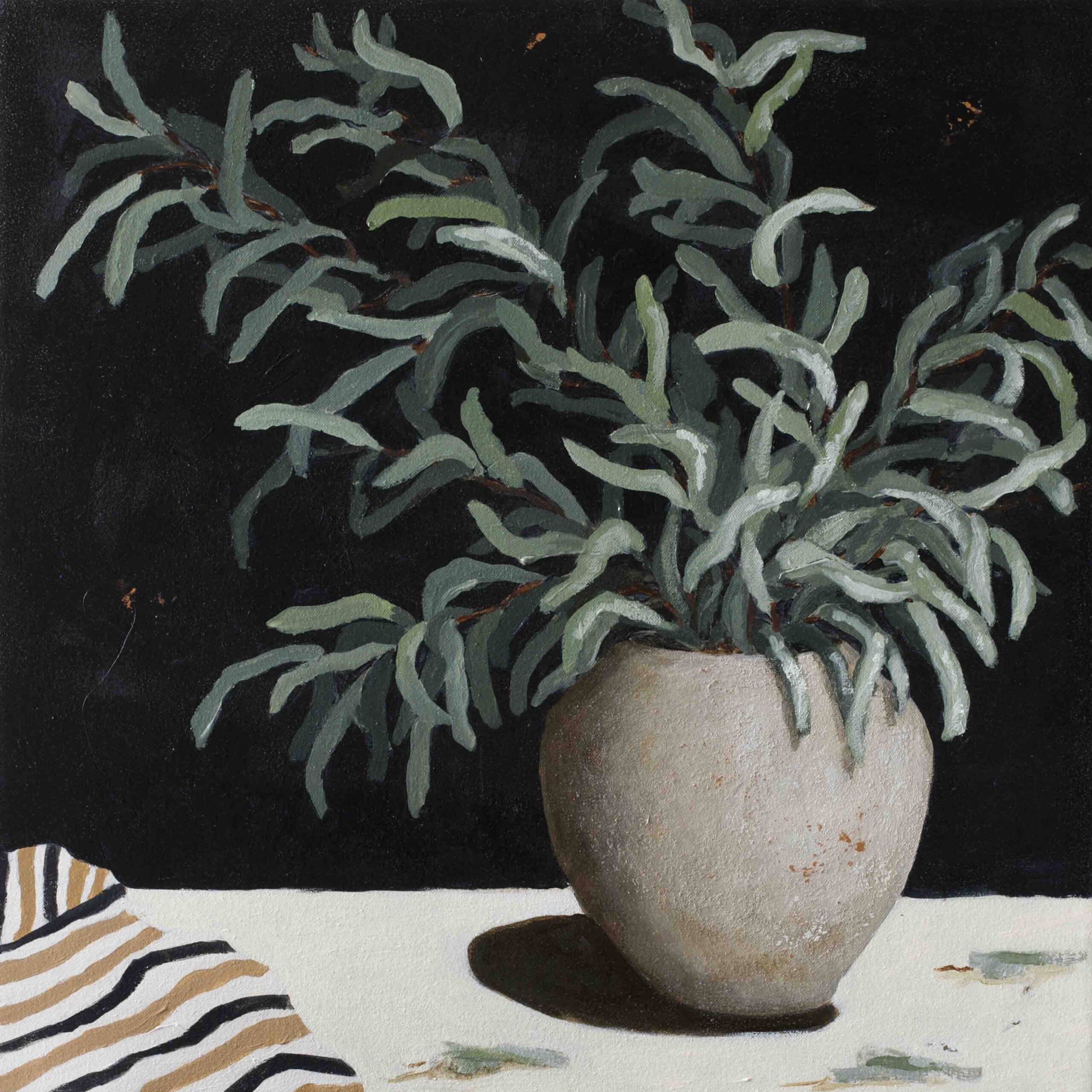 Leaves and Striped Cloth - Karin Cutler